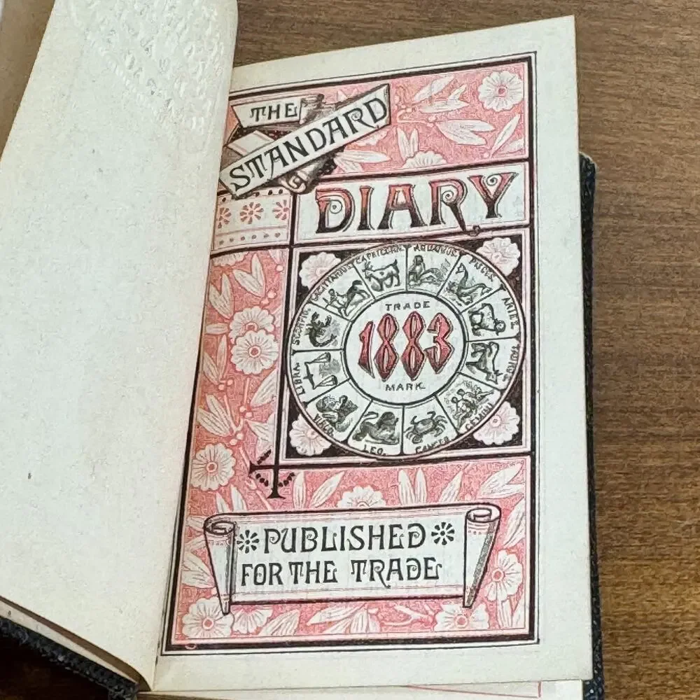 Antique 1883 Standard Pocket Diary No 116 Victorian Leather Account Book